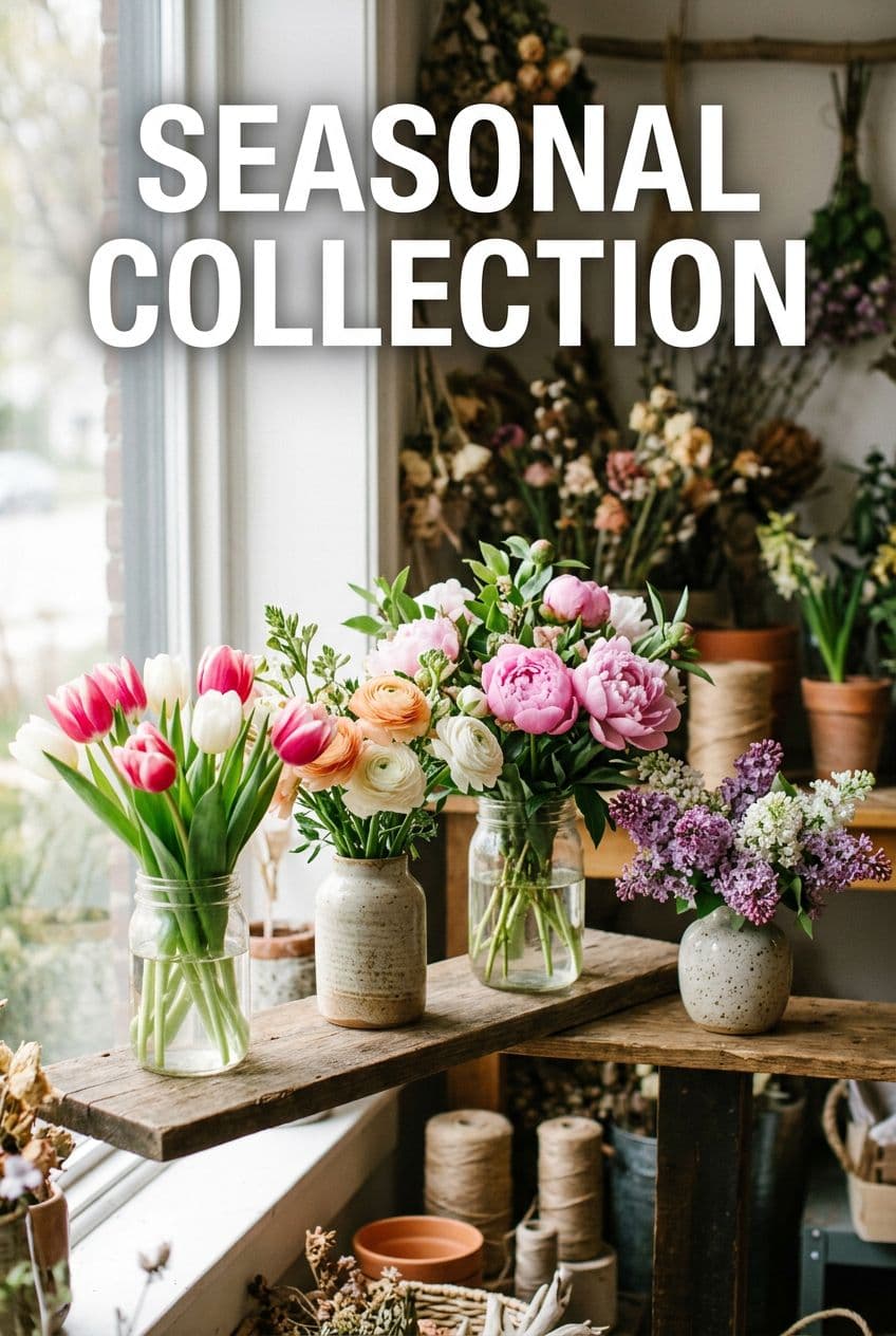 New seasonal collection just arrived! Spring flowers in beautiful pastel tones...