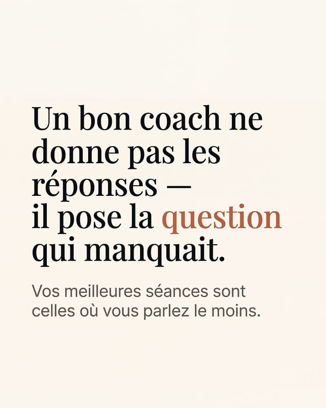 Visuel éditorial : « Un bon coach ne donne pas les réponses »
