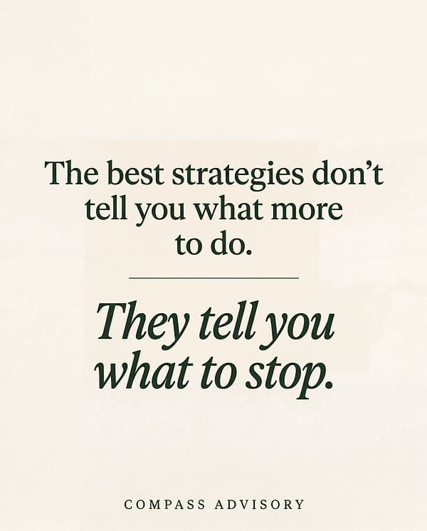 A LinkedIn post: deciding is choosing what to give up