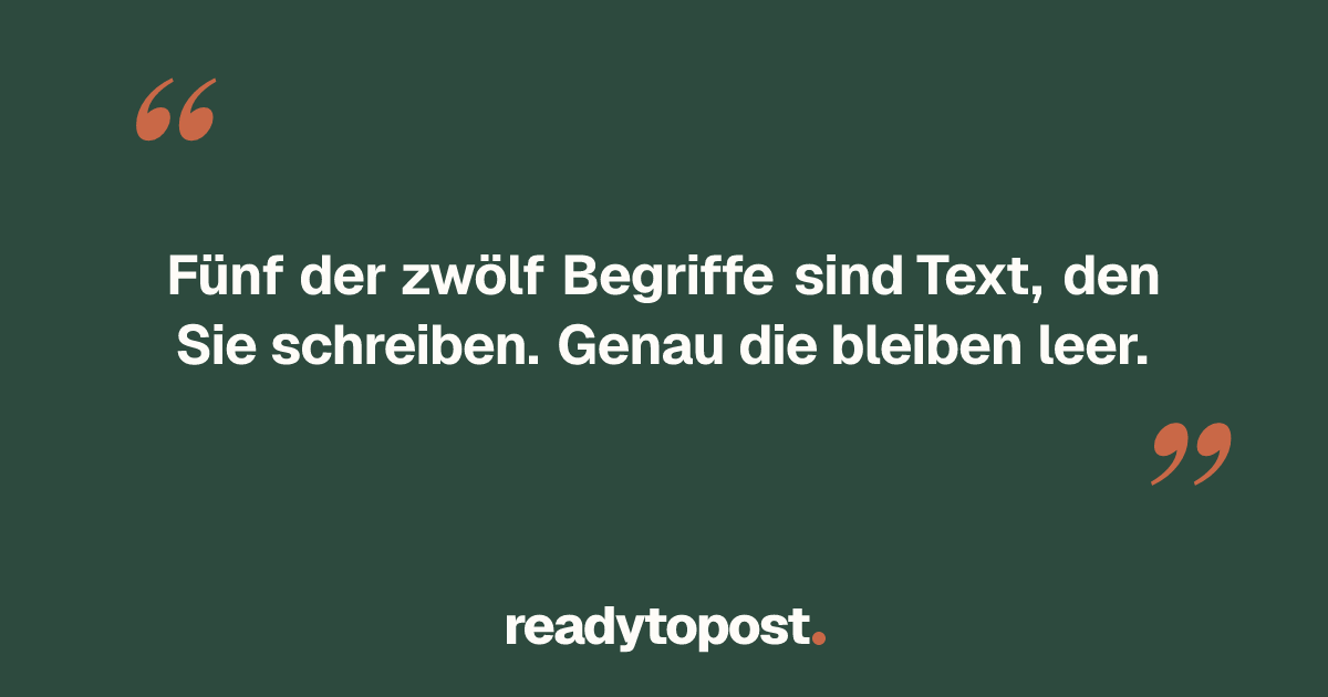 Instagram-Beiträge: 12 Begriffe, 5 Textfelder