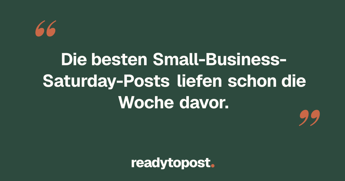 Small Business Saturday: 9 Post-Ideen