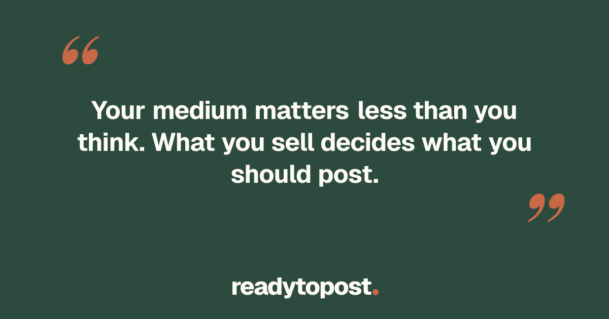 Artist content ideas, sorted by what you sell