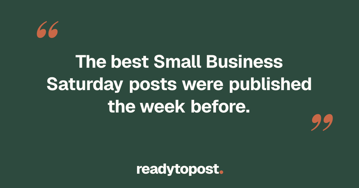 Small Business Saturday: 9 post ideas