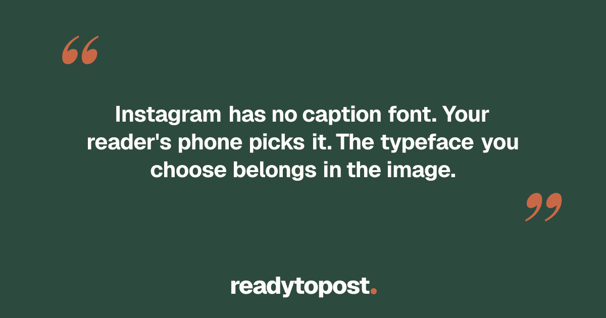 What font does Instagram use for captions?