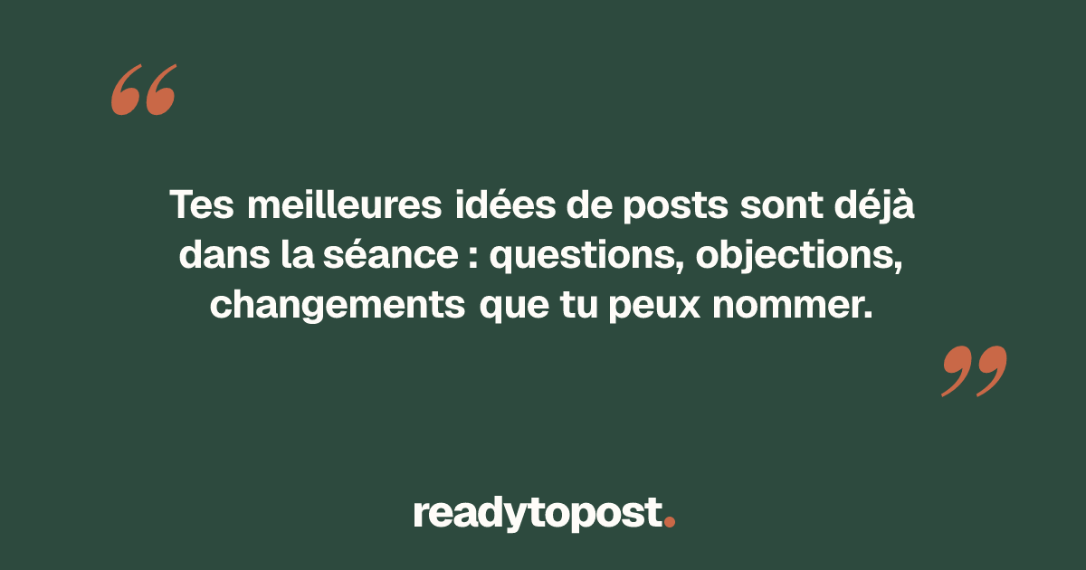 Idées de contenu Instagram pour coach : le carnet