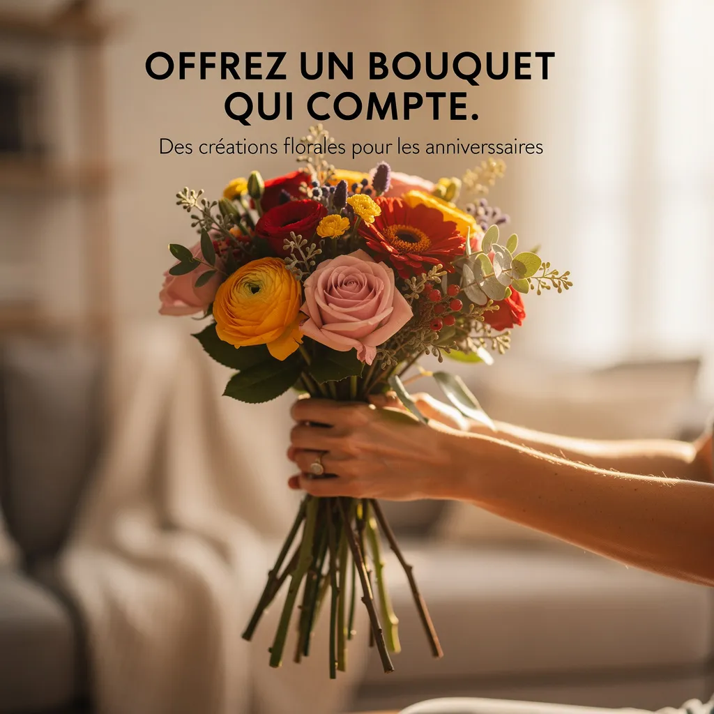 Offrez un bouquet d'anniversaire unique ! Des fleurs fraîches pour un moment inoubliable...