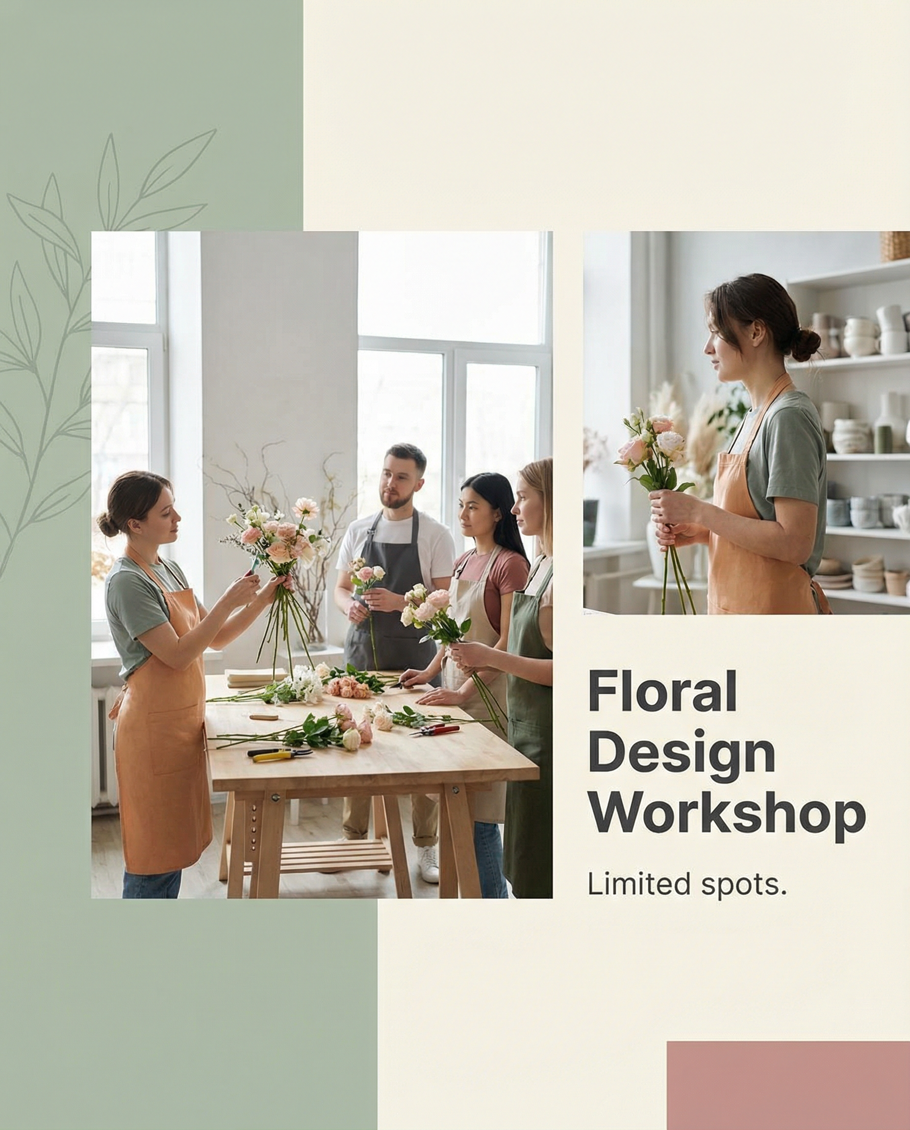 ¡Participa en nuestro taller del fin de semana! Aprende técnicas de nuestros floristas...
