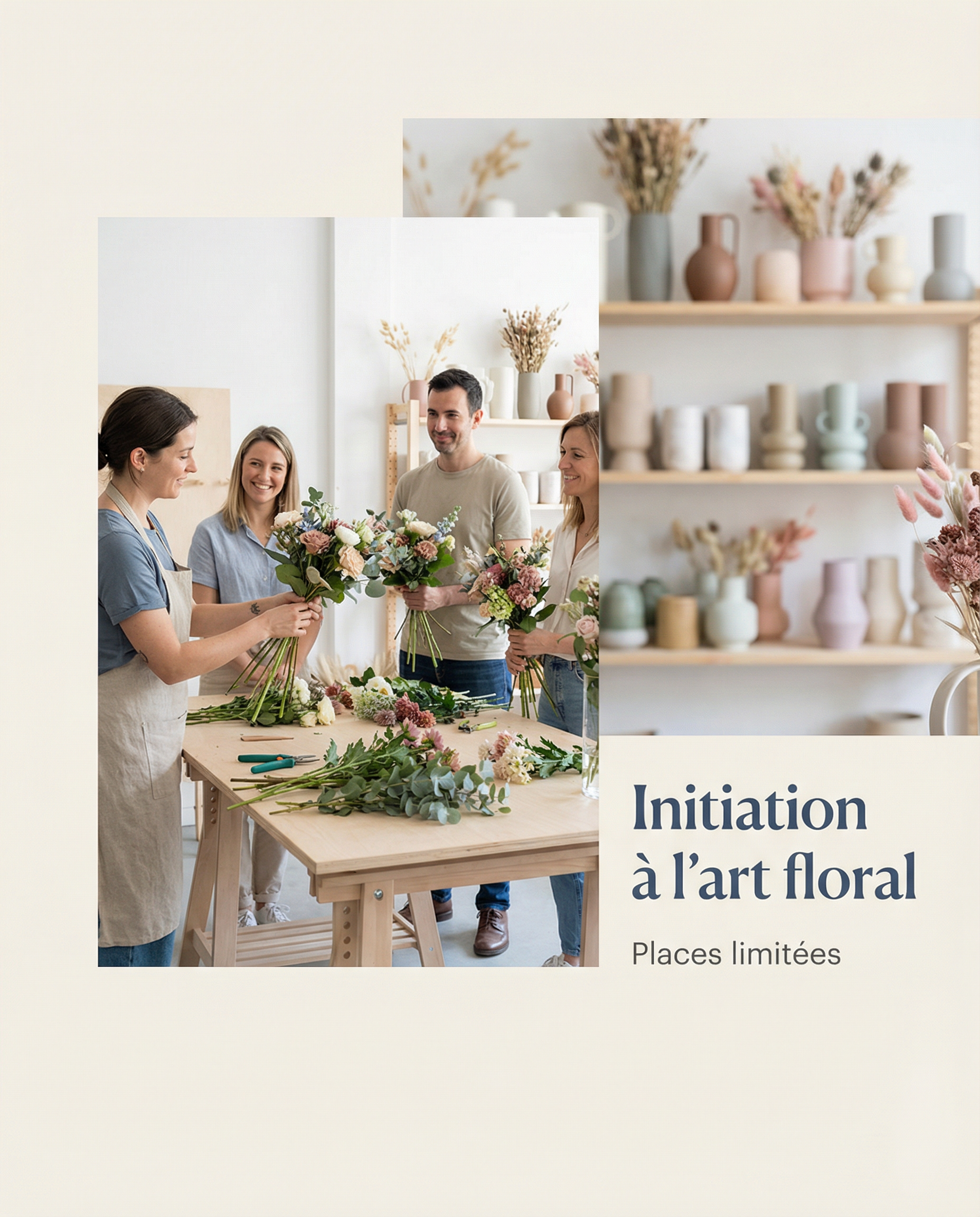Participez à notre atelier du week-end ! Apprenez les techniques de nos fleuristes...