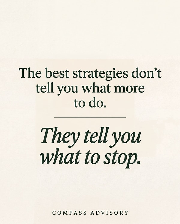 A LinkedIn post: deciding is choosing what to give up